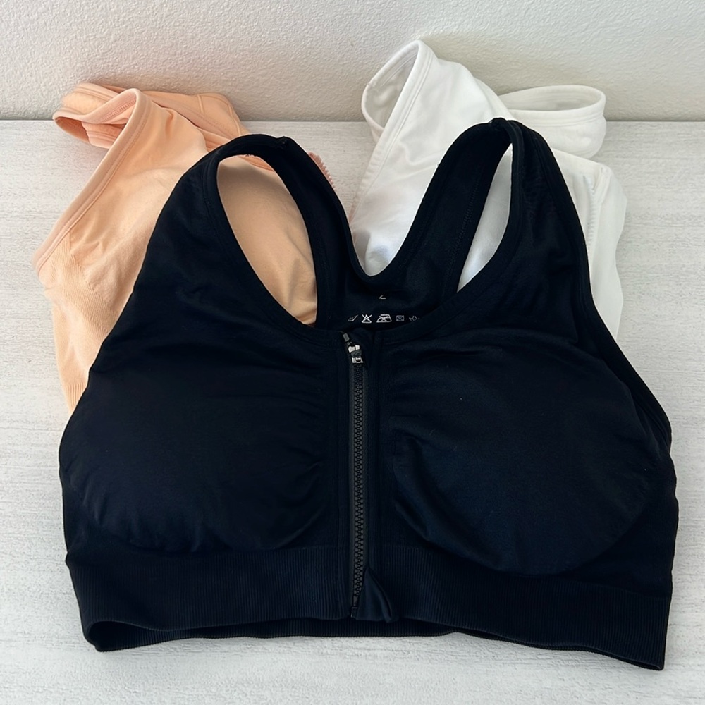 Post-surgery Zip Front Sports Bra